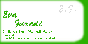 eva furedi business card